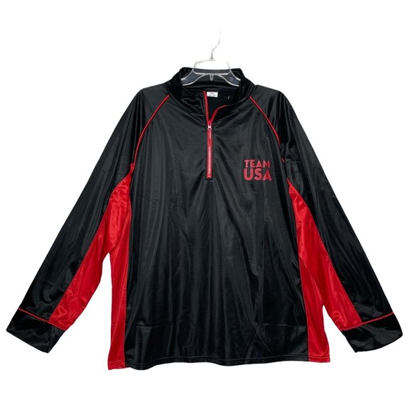 Starlight Men's Pullover Vintage 1/4 Zip Team USA Black Red Long Sleeve Size 3XL - Picture 1 of 11